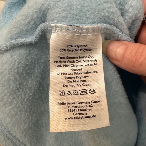 Eddie Bauer Women's Light Blue 1/4 Zip Neck Sweater Fleece Size XL - Picture 4 of 5